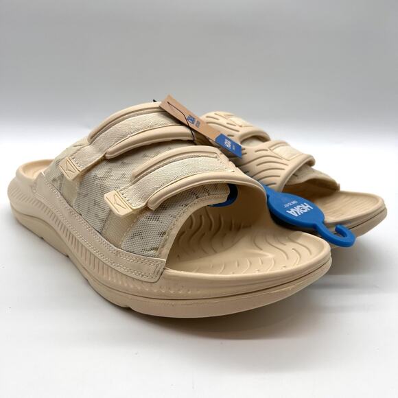 New HOKA Shoes Men Sz 14 Shortbread Ora Luxe Recovery Slide Sandals Tan 1134150 main image 4